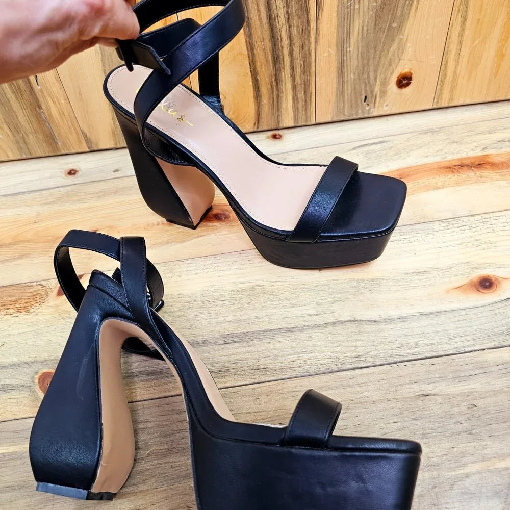LULUS Platform Ankle Strap Heels Size 9